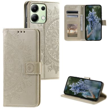 SKALO Xiaomi Redmi Note 13 4G Mandala Plånboksfodral - Guld