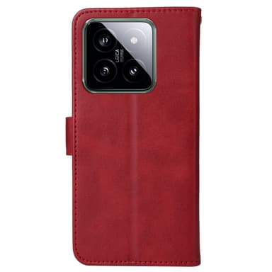SKALO Xiaomi 14 5G PU-Läder Plånboksfodral - Röd