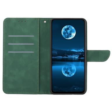 SKALO Samsung A15 4G Embossed Plånboksfodral i PU-Läder - Grön