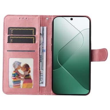 SKALO Xiaomi 14 5G PU-Läder Plånboksfodral - Rosa