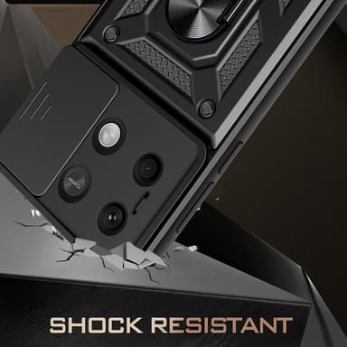 SKALO Xiaomi Redmi Note 13 5G Armor Korthållare Kameraslider skal - Svart
