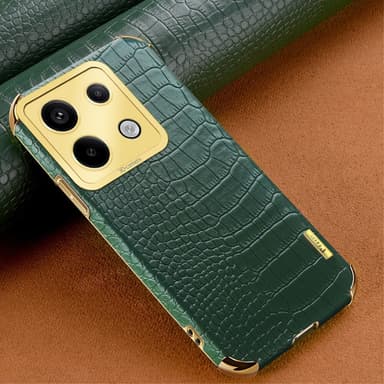 SKALO Xiaomi Redmi Note 13 Pro 5G Krokodil Guldkant Skal - Grön