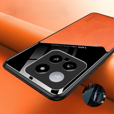 SKALO Xiaomi 14 5G The-V PU-Läder Hybrid Skal - Orange