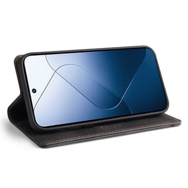 SKALO Xiaomi 14 5G GQ.UTROBE Plånboksfodral i PU-Läder - Svart