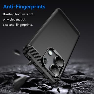 SKALO Xiaomi Redmi Note 13 4G Armor Carbon Stöttåligt TPU-skal - Svart