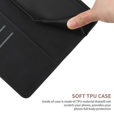 SKALO Motorola Moto G04 Embossed Plånboksfodral i PU-Läder - Svart