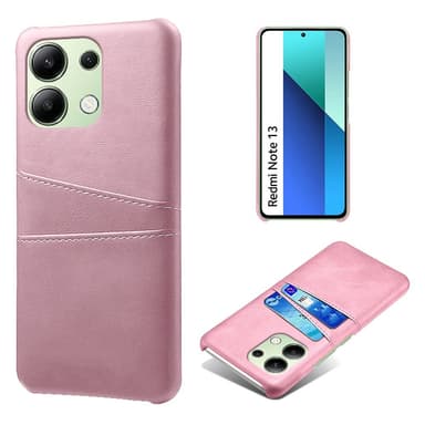 SKALO Xiaomi Redmi Note 13 4G PU-Läder Korthållare Skal - Roséguld