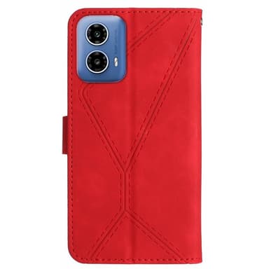 SKALO Motorola Moto G04 Embossed Plånboksfodral i PU-Läder - Röd