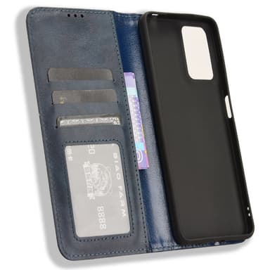 SKALO Motorola Moto G04 Embossed Premium Plånboksfodral - Blå