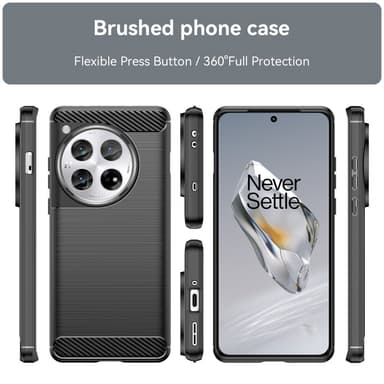 SKALO OnePlus 12 5G Armor Carbon Stöttåligt TPU-skal - Svart