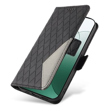SKALO Xiaomi 14 5G Quiltat Plånboksfodral - Svart