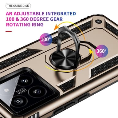SKALO Xiaomi 14 5G Armor Hybrid Metallring skal - Guld