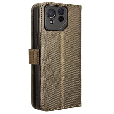 SKALO Asus ROG Phone 8 Pro 5G Premium Mini Romb Plånboksfodral - Brun