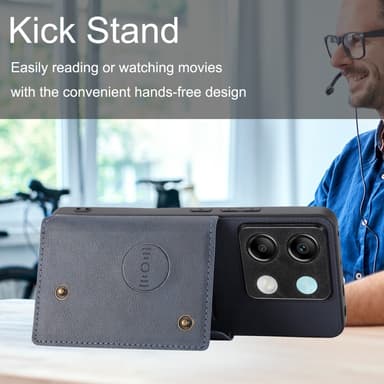 SKALO Xiaomi Redmi Note 13 Pro 5G PU Läder Skal med Plånbok - Brun