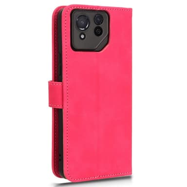 SKALO Asus ROG Phone 8 5G Matt PU-Läder Plånboksfodral - Cerise