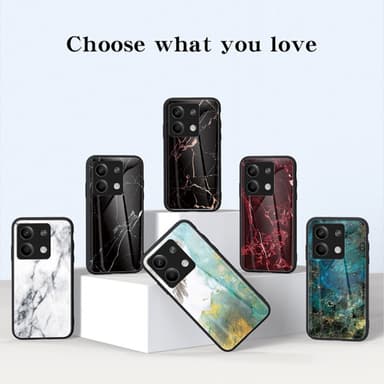 SKALO Xiaomi Redmi Note 13 5G Marmor Härdat Glas TPU-skal - Motiv 4