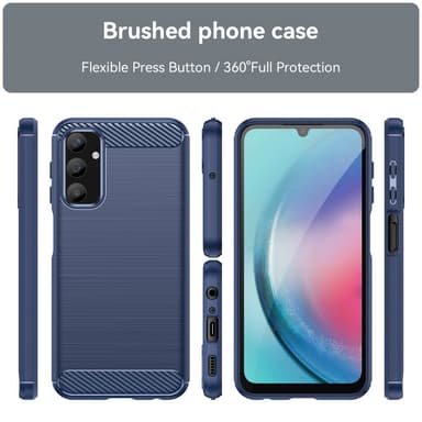 SKALO Samsung A25 5G Armor Carbon Stöttåligt TPU-skal - Blå
