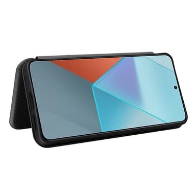 SKALO Xiaomi Redmi Note 13 Pro 5G Carbon Fiber Plånboksfodral - Svart