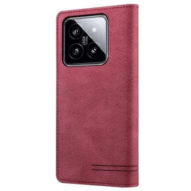 SKALO Xiaomi 14 5G GQ.UTROBE Plånboksfodral i PU-Läder - Röd