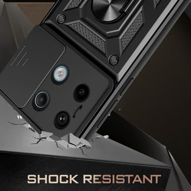 SKALO Xiaomi Redmi Note 13 Pro 5G Armor Hybrid Metallring Kameraslider - Svart