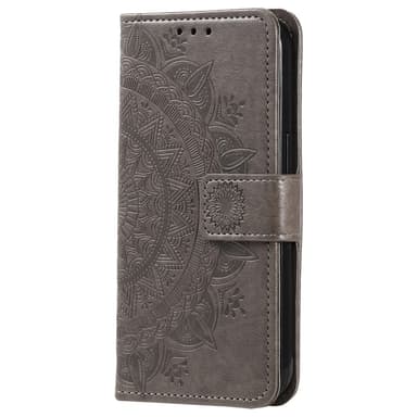 SKALO Samsung A15 4G Mandala Plånboksfodral - Grå