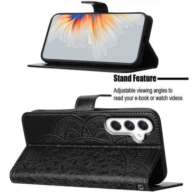 SKALO Samsung A15 5G Mandala Plånboksfodral - Svart