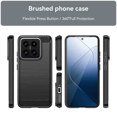 SKALO Xiaomi 14 5G Armor Carbon Stöttåligt TPU-skal - Svart
