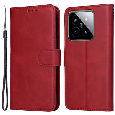 SKALO Xiaomi 14 5G PU-Läder Plånboksfodral - Röd