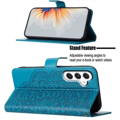 SKALO Samsung A15 5G Mandala Plånboksfodral - Blå