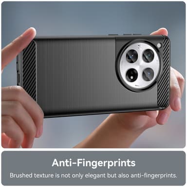 SKALO OnePlus 12 5G Armor Carbon Stöttåligt TPU-skal - Svart