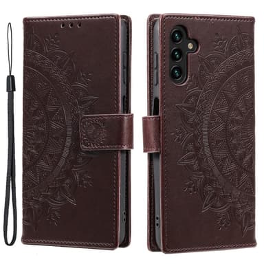 SKALO Samsung A25 5G Mandala Plånboksfodral - Brun