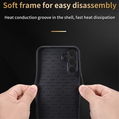 SKALO Samsung A15 4G AZNS PU-Läder Skal - Brun