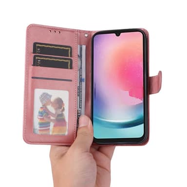 SKALO Samsung A25 5G PU-Läder Plånboksfodral - Rosa