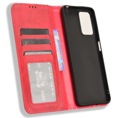 SKALO Motorola Moto G04 Embossed Premium Plånboksfodral - Röd