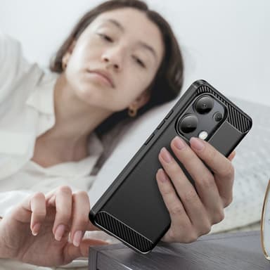 SKALO Xiaomi Redmi Note 13 4G Armor Carbon Stöttåligt TPU-skal - Svart