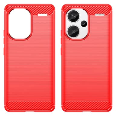 SKALO Xiaomi Redmi Note 13 Pro+ Armor Carbon Stöttåligt TPU-skal - Röd