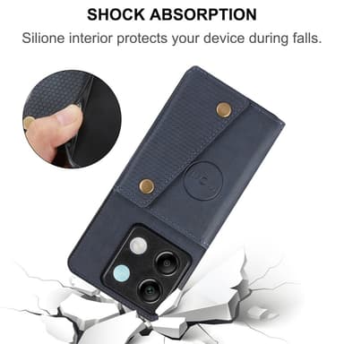 SKALO Xiaomi Redmi Note 13 Pro 5G PU Läder Skal med Plånbok - Blå