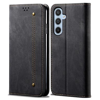SKALO Samsung A25 5G Jeans Plånboksfodral - Svart