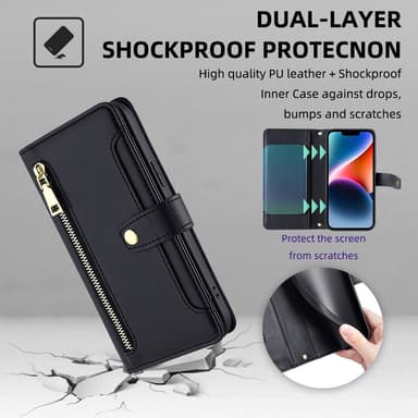 SKALO Xiaomi Redmi Note 13 5G Evelope Clutch 8-Fack - Svart