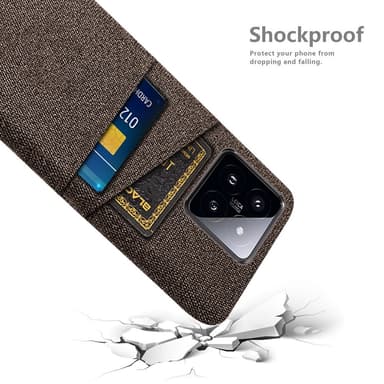 SKALO Xiaomi 14 5G Korthållare Skal i Tyg - Brun