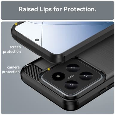 SKALO Xiaomi 14 5G Armor Carbon Stöttåligt TPU-skal - Svart