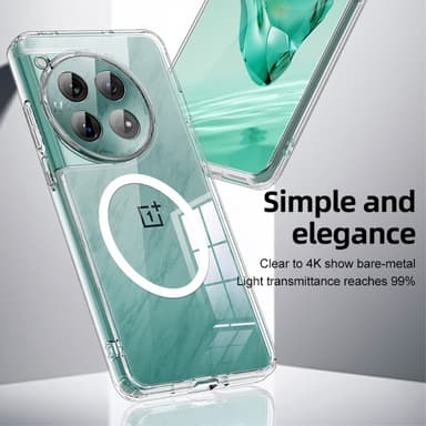SKALO OnePlus 12 5G TPU Hybrid Magnetring Skal - Transparent