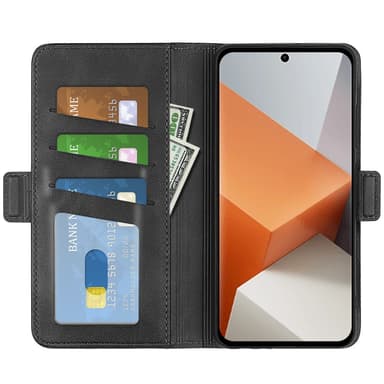 SKALO Xiaomi Redmi Note 13 Pro+ Premium Plånboksfodral - Svart