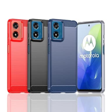 SKALO Motorola Moto G04 Armor Carbon Stöttåligt TPU-skal - Svart