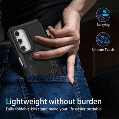 SKALO Samsung A15 5G Armor Hybrid Metallring skal - Svart