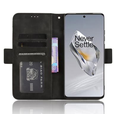 SKALO OnePlus 12 5G 6-FACK Plånboksfodral - Svart