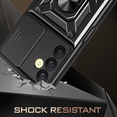 SKALO Samsung A25 5G Armor Hybrid Metallring Kameraslider - Svart