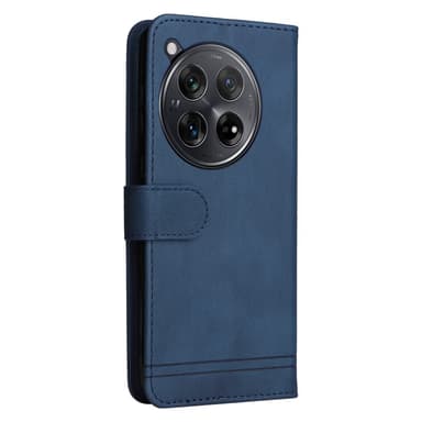 SKALO OnePlus 12R 5G Plånboksfodral i PU-Läder - Blå