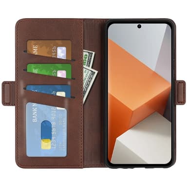 SKALO Xiaomi Redmi Note 13 Pro+ Premium Plånboksfodral - Brun