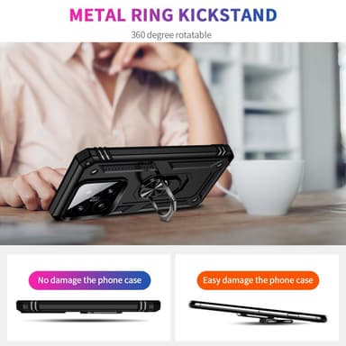 SKALO Xiaomi 14 5G Armor Hybrid Metallring skal - Svart
